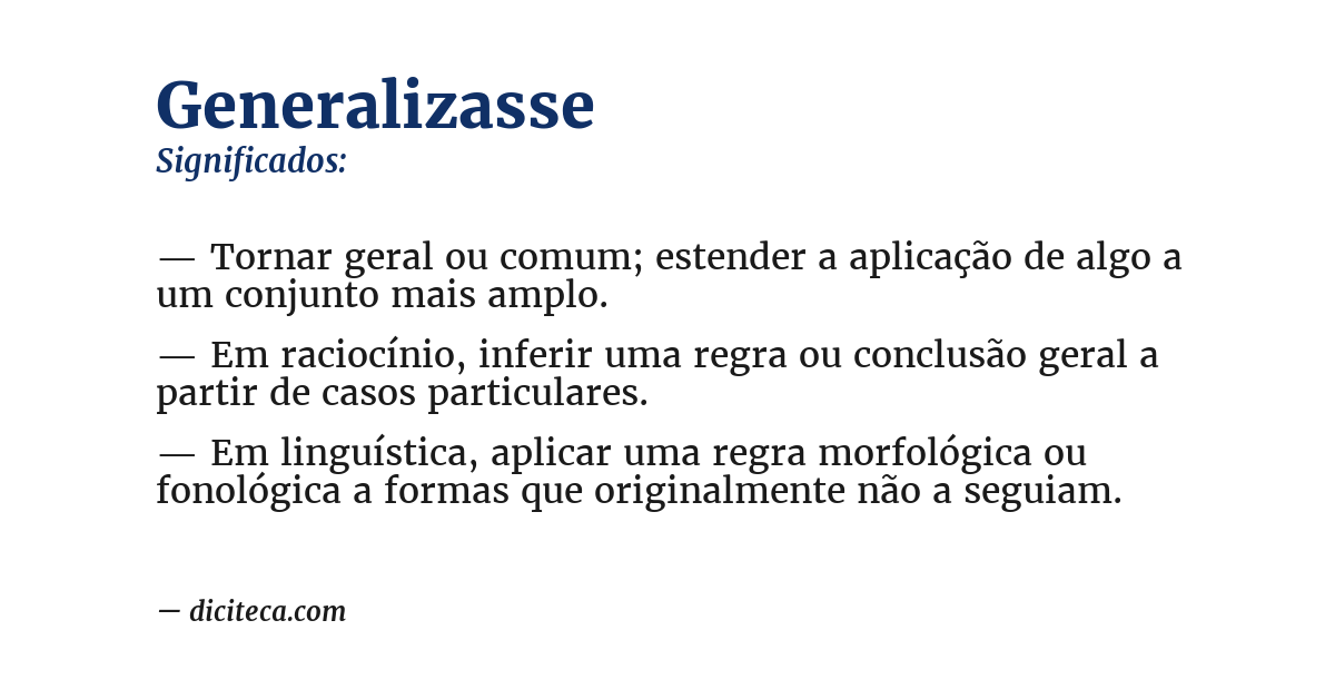 Significado de generalizasse