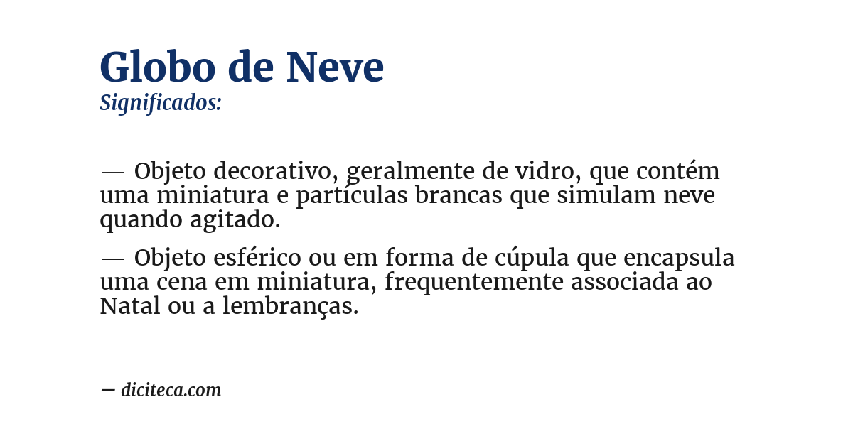 Significado de globo de neve