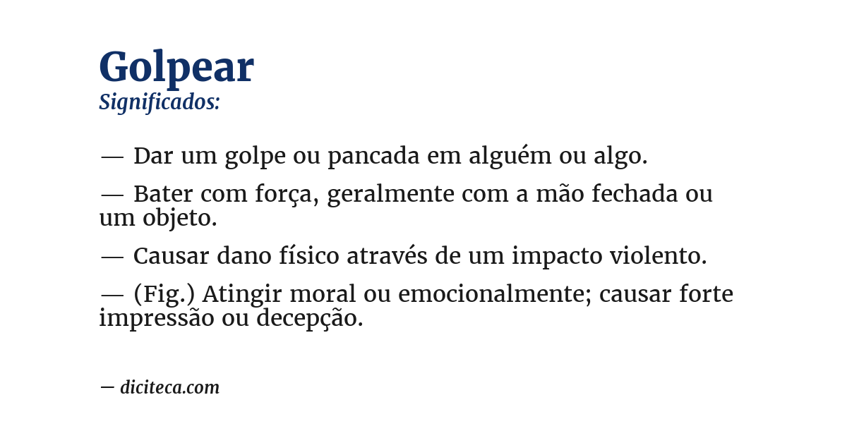 Significado de golpear