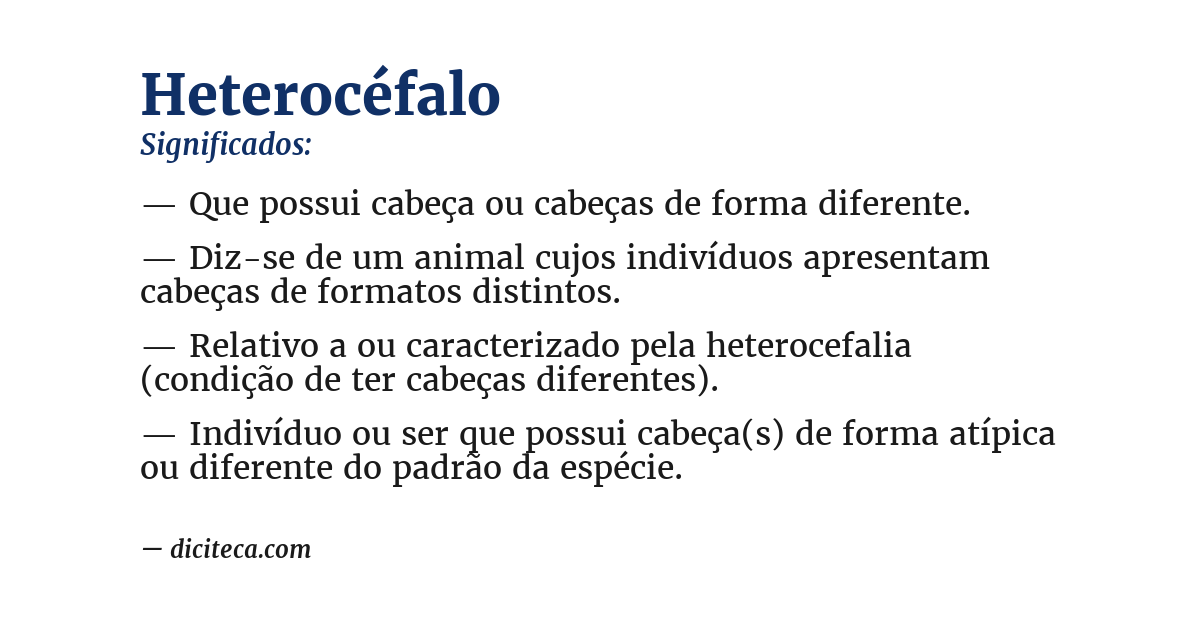 Significado de heterocéfalo