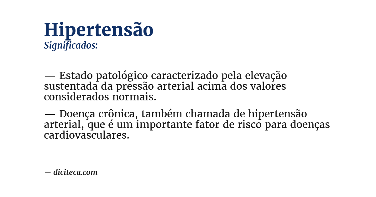 Significado de hipertensão