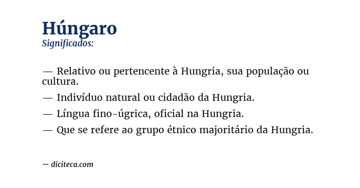 Significado de húngaro