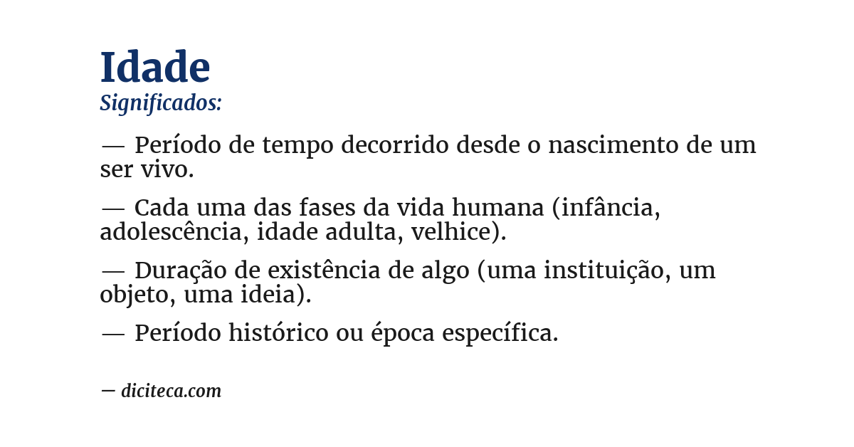 Significado de idade