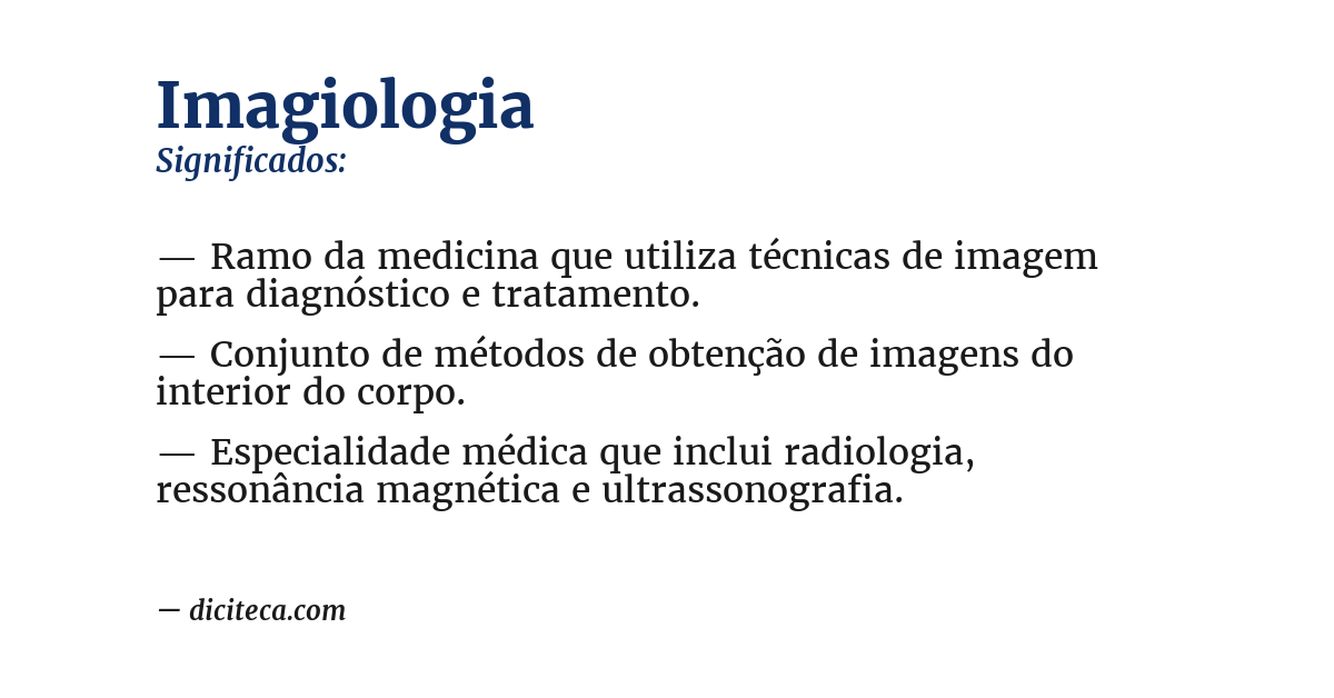 Significado de imagiologia