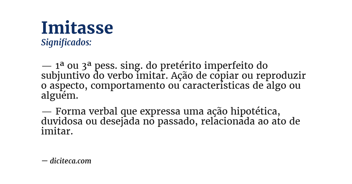 Significado de imitasse