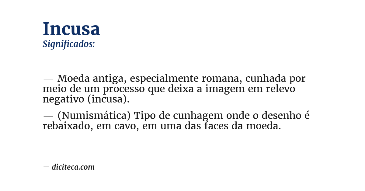 Significado de incusa