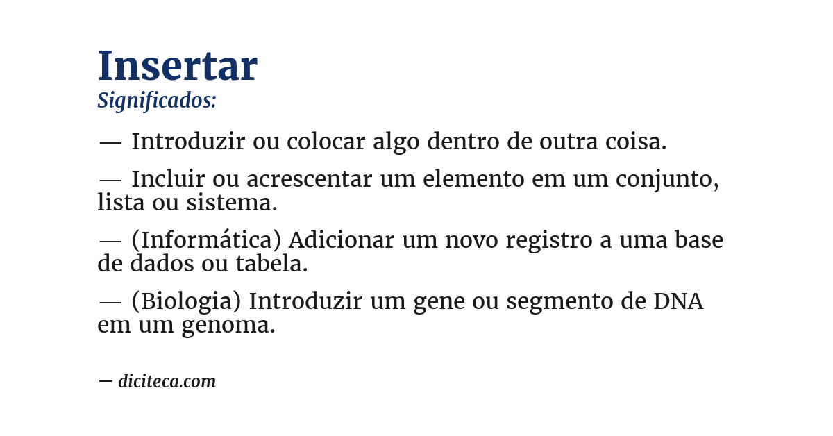 Significado de insertar