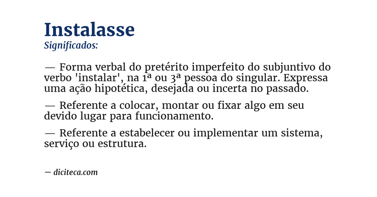 Significado de instalasse