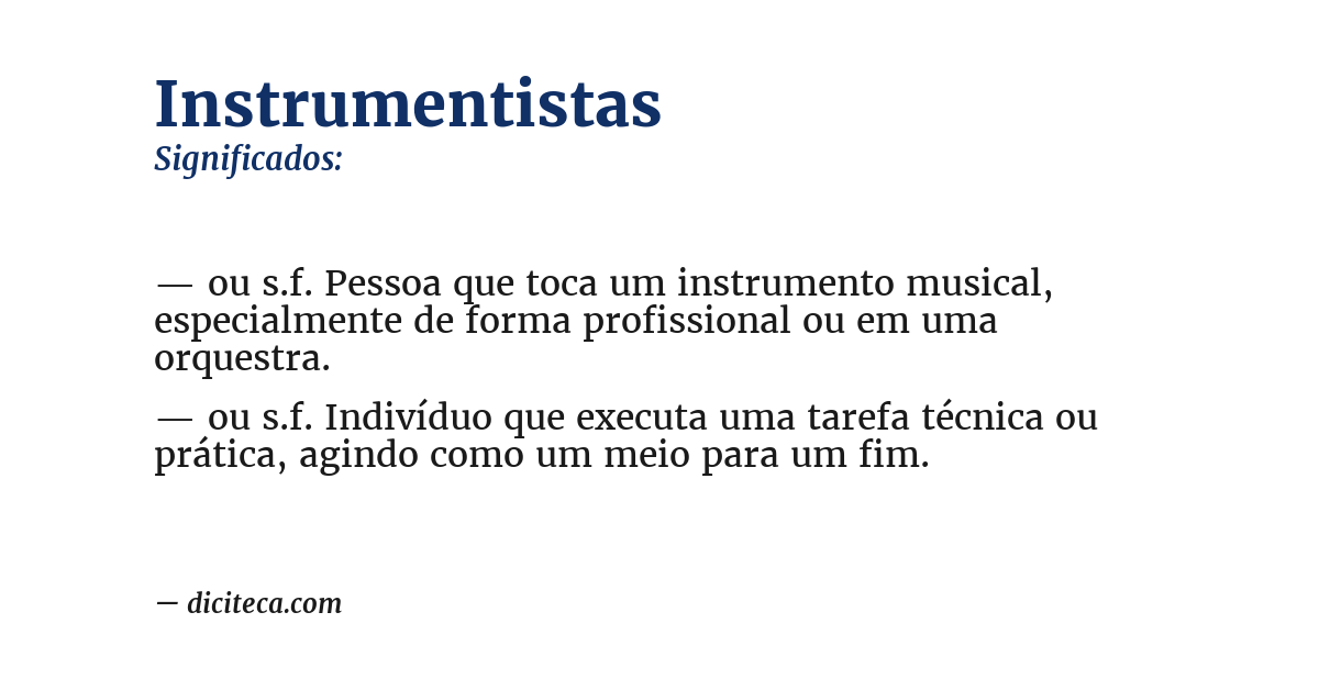 Significado de instrumentistas