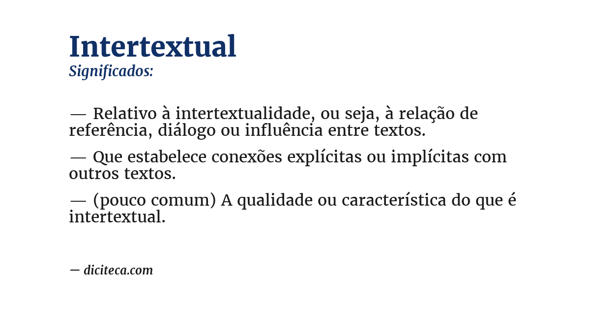 Significado de intertextual