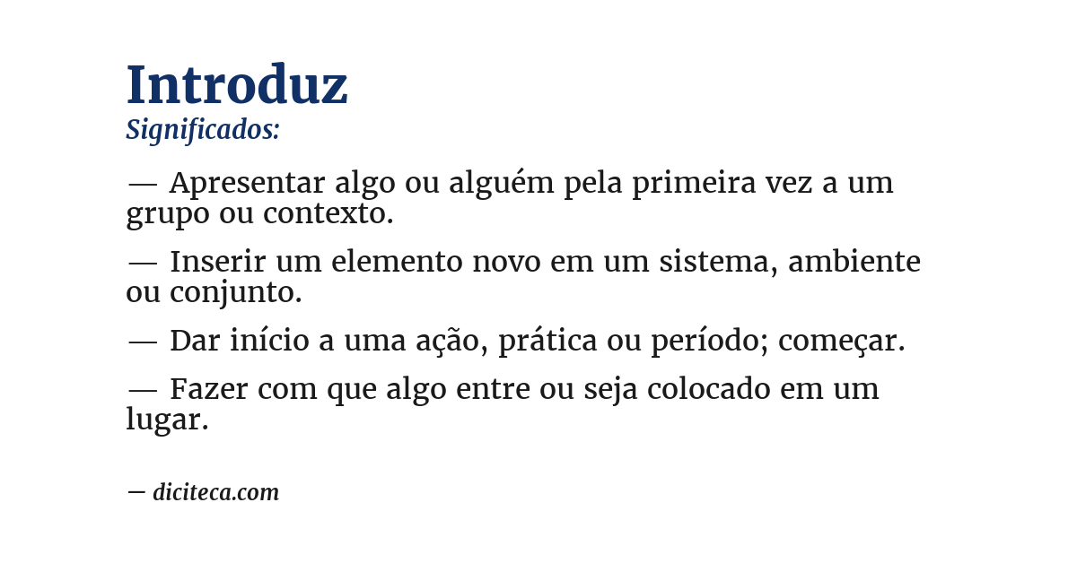 Significado de introduz