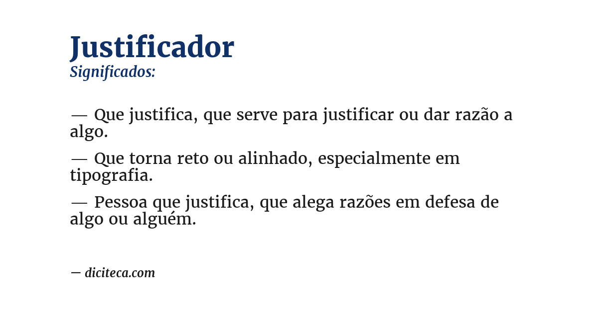 Significado de justificador