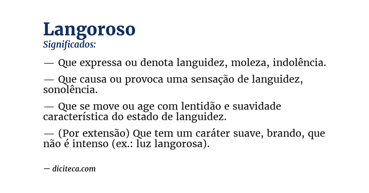 Significado de langoroso