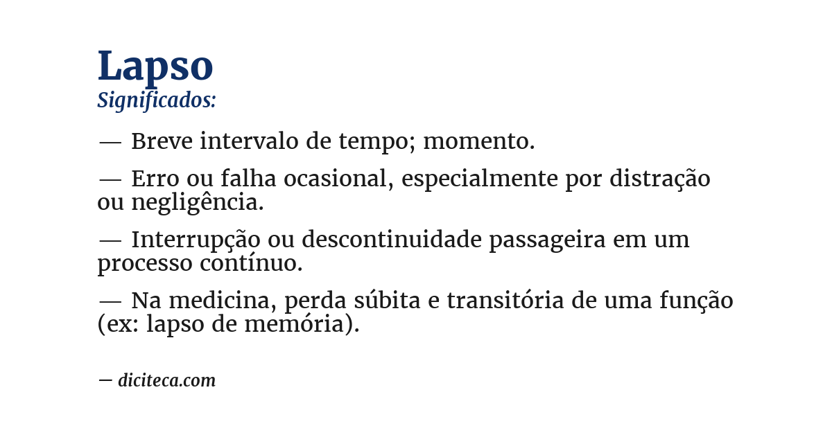 Significado de lapso
