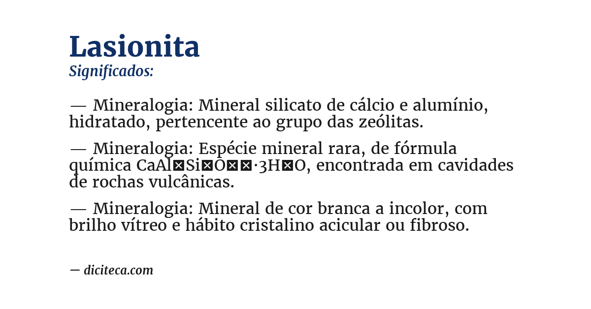 Significado de lasionita