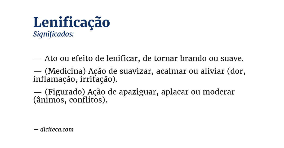 Significado de lenificação