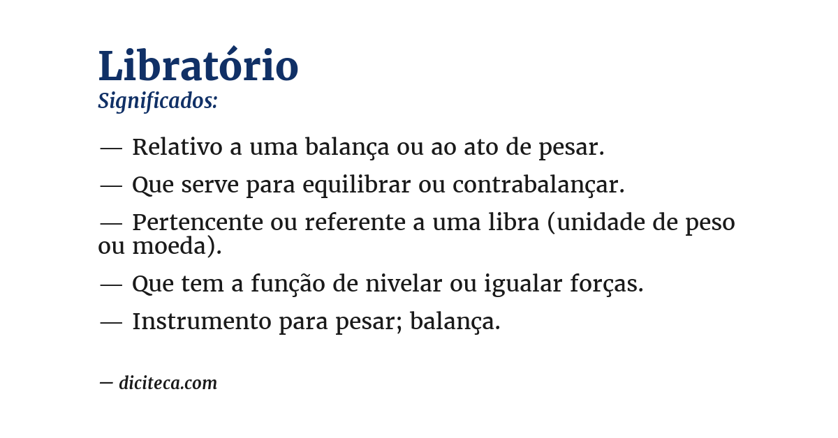 Significado de libratório