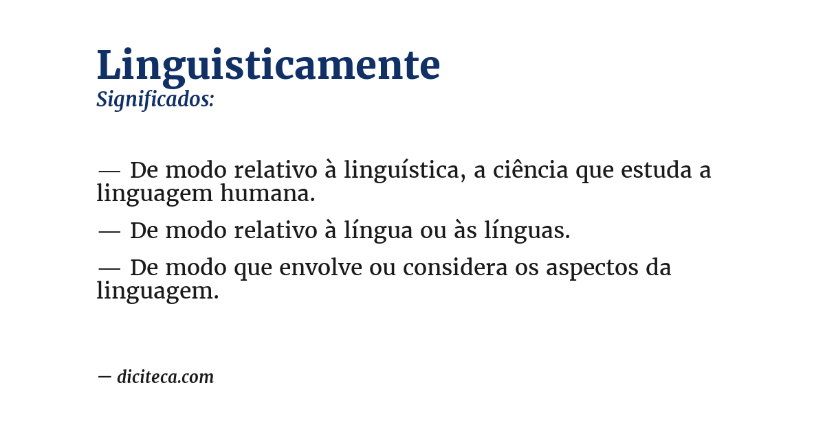Significado de linguisticamente