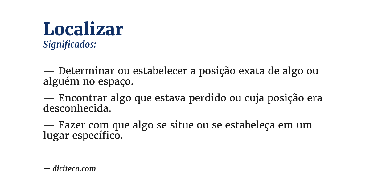 Significado de localizar