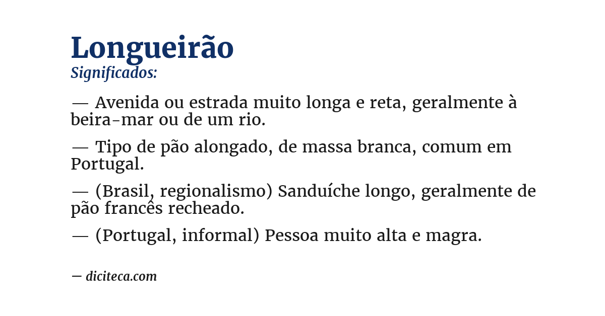 Significado de longueirão