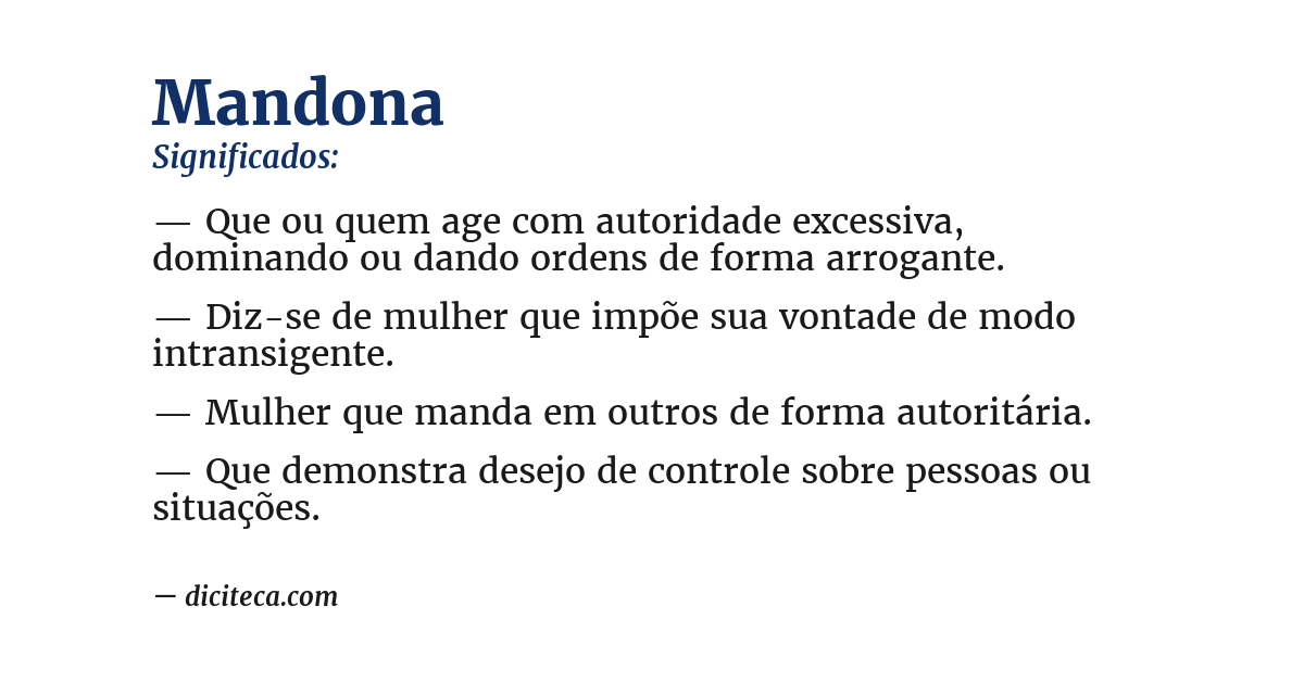 Significado de mandona