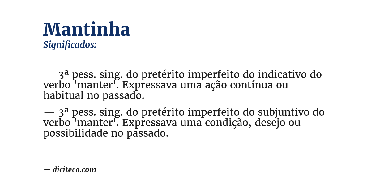 Significado de mantinha