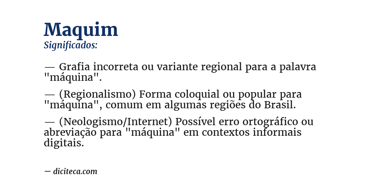 Significado de maquim