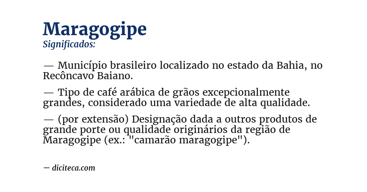 Significado de maragogipe