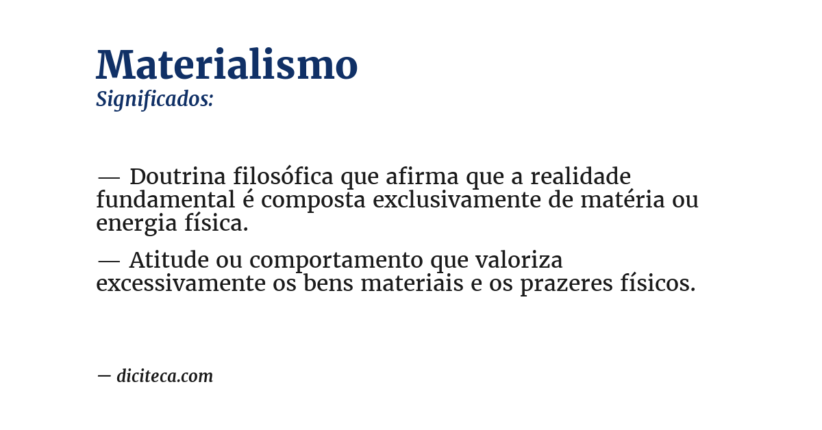 Significado de materialismo