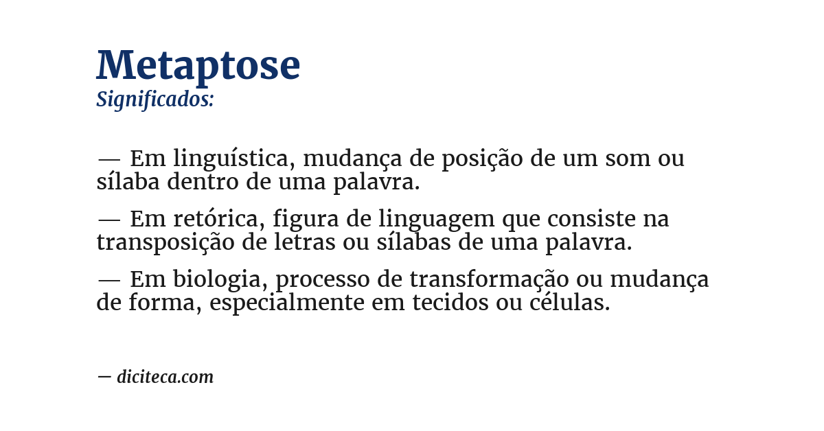 Significado de metaptose
