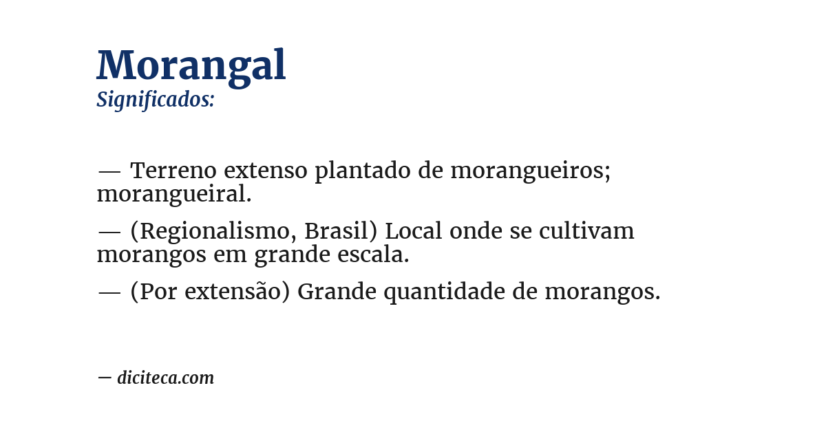 Significado de morangal