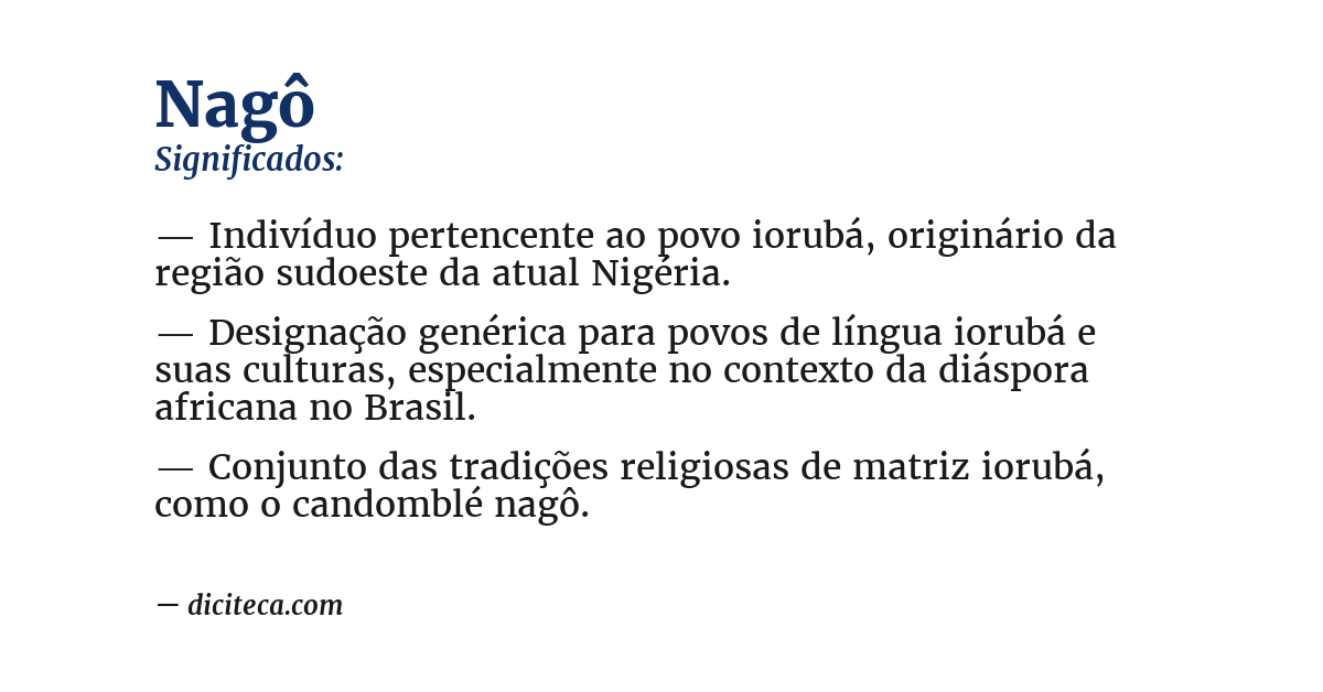 Significado de nagô