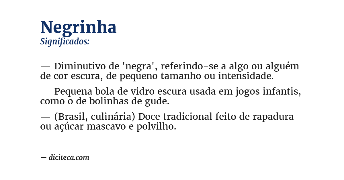 Significado de negrinha