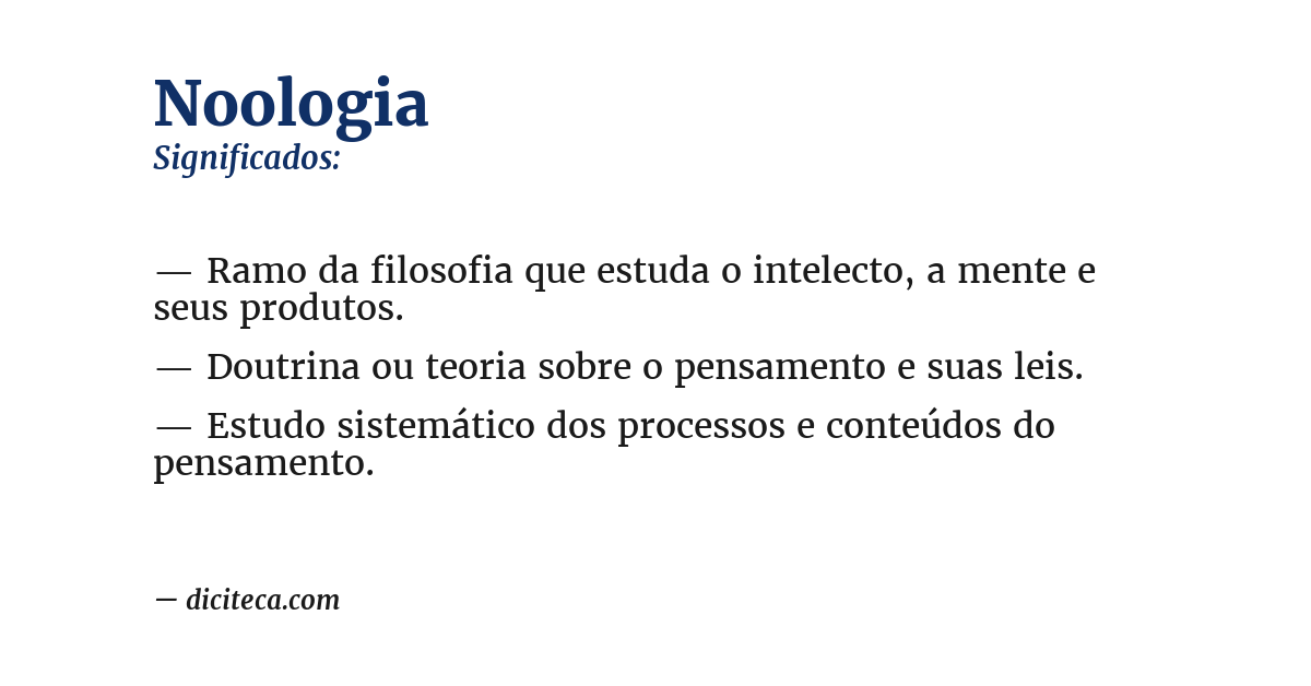 Significado de noologia
