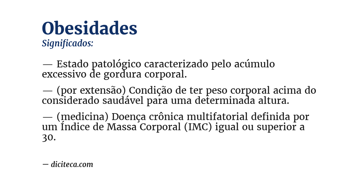 Significado de obesidades