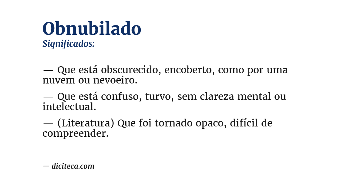 Significado de obnubilado