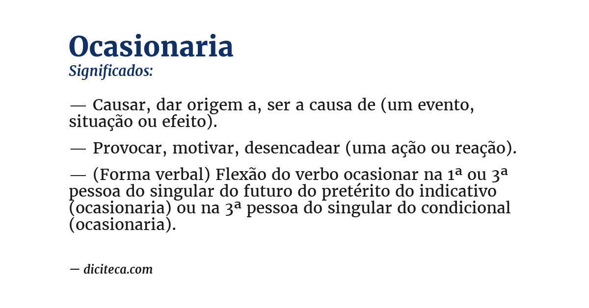 Significado de ocasionaria