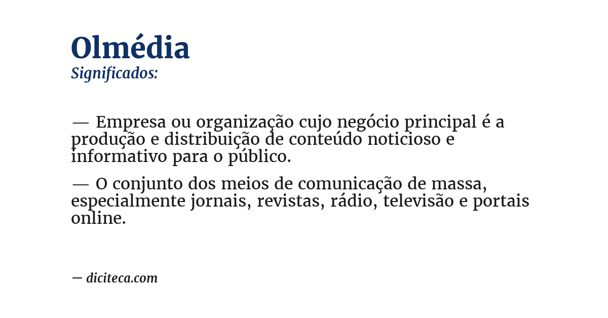 Significado de olmédia