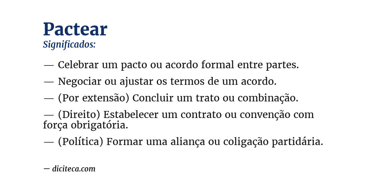 Significado de pactear
