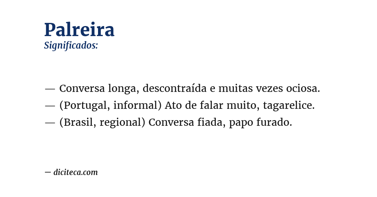 Significado de palreira