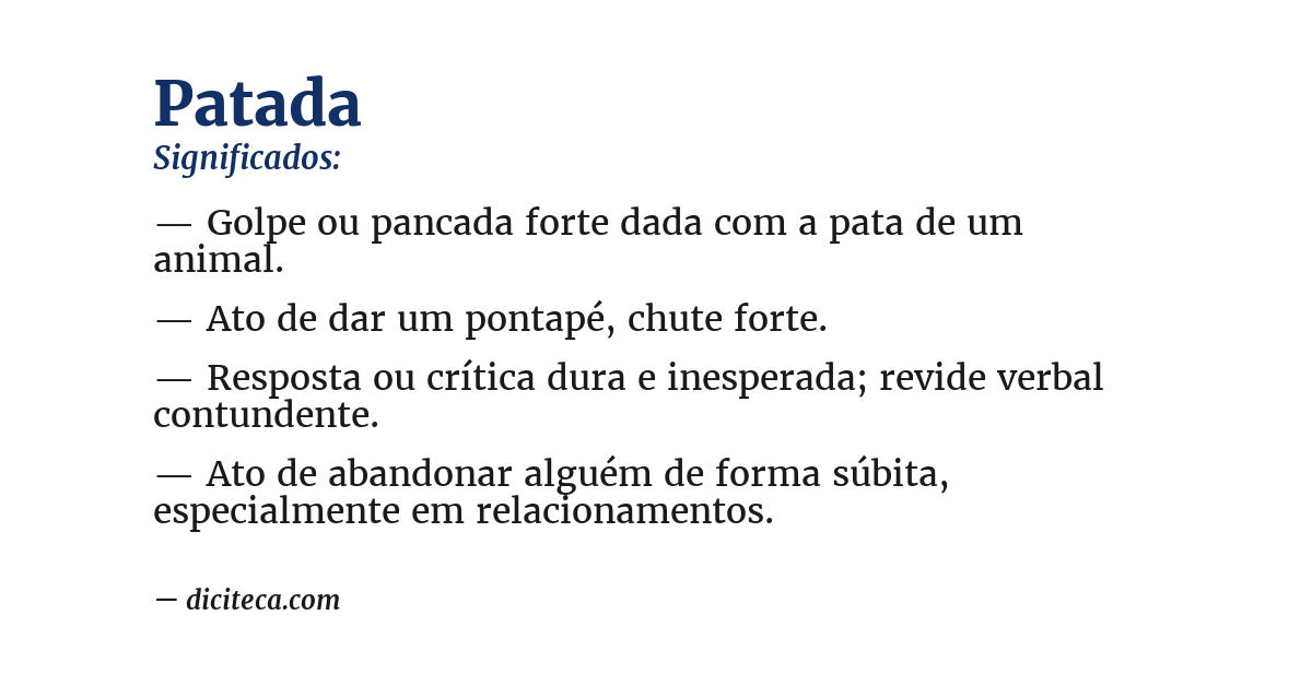 Significado de patada