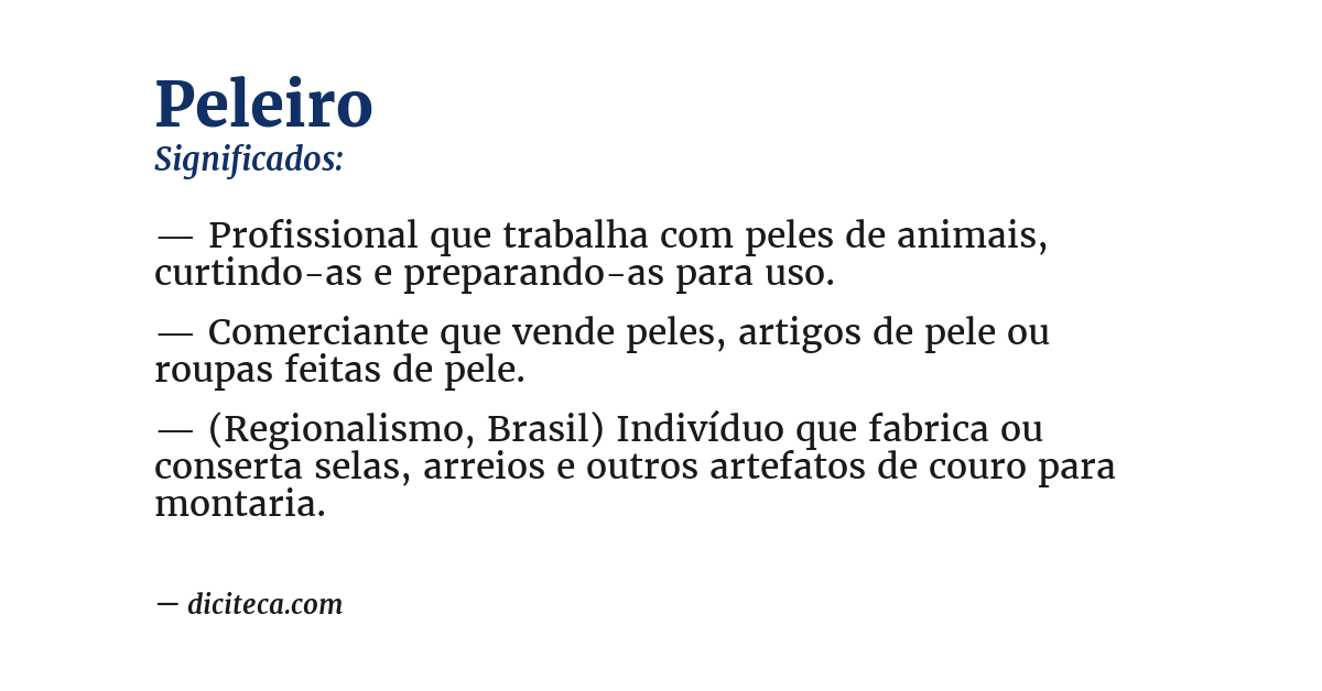 Significado de peleiro