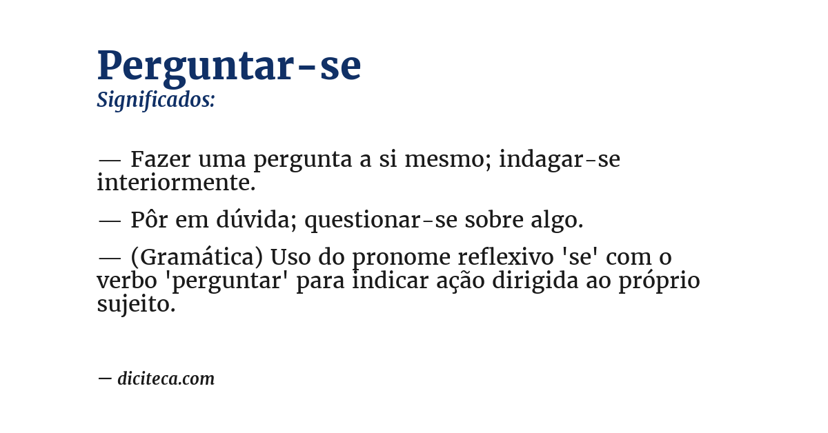 Significado de perguntar-se