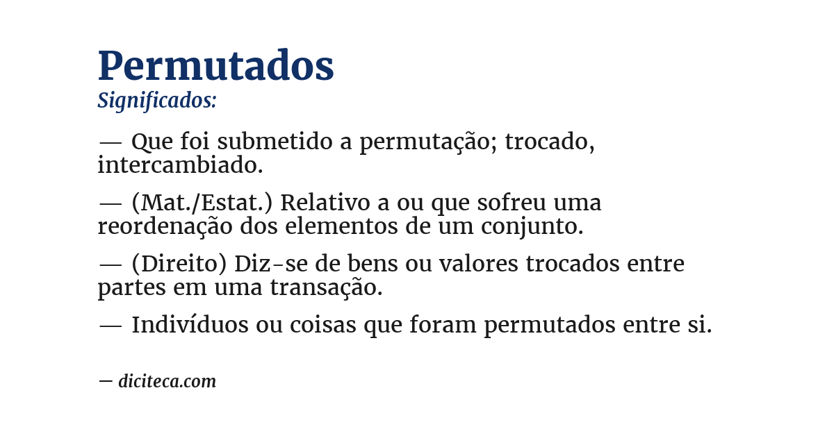 Significado de permutados