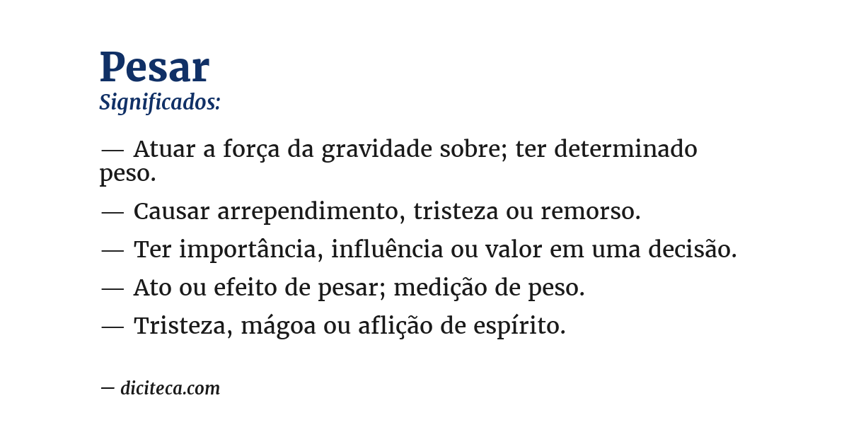 Significado de pesar
