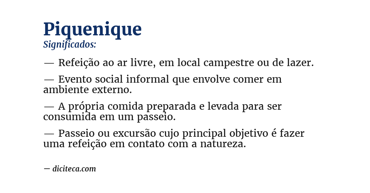 Significado de piquenique
