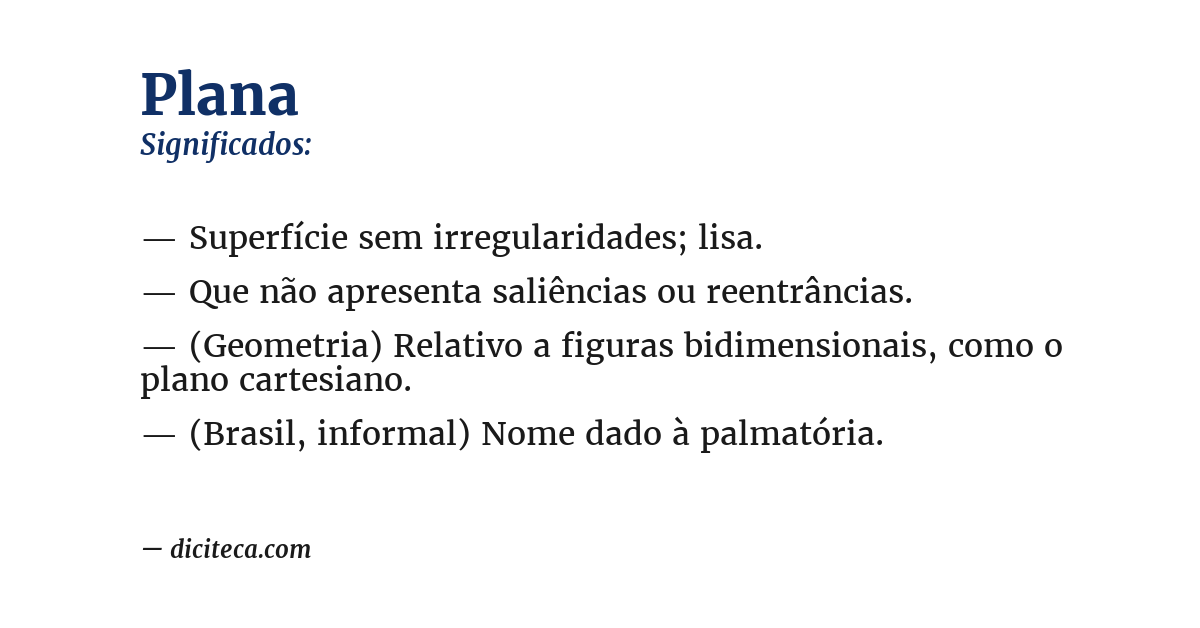 Significado de plana