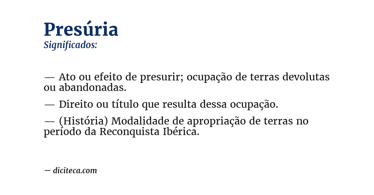 Significado de presúria