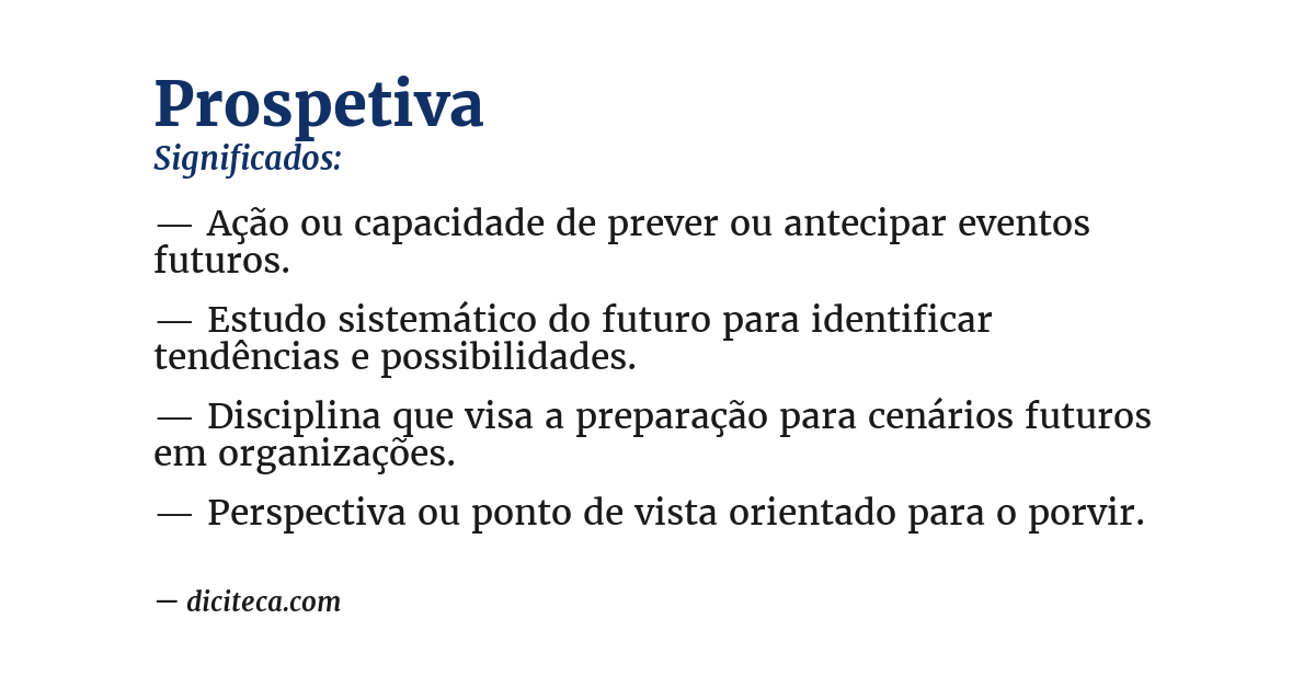 Significado de prospetiva