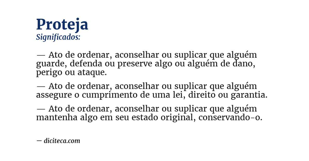 Significado de proteja